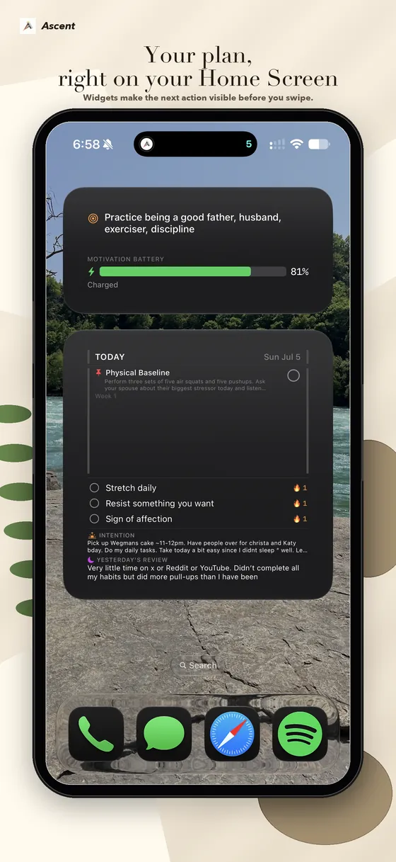 Your plan right on the Home Screen widget