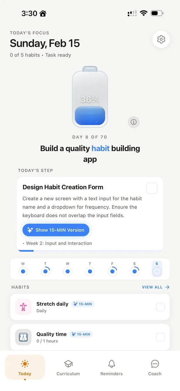Motivation Battery showing current dopamine level